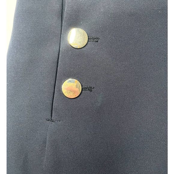 H & M Dark Blue Women's Elegant Pencil Skirt With Gold Buttons - Picture 8 of 8